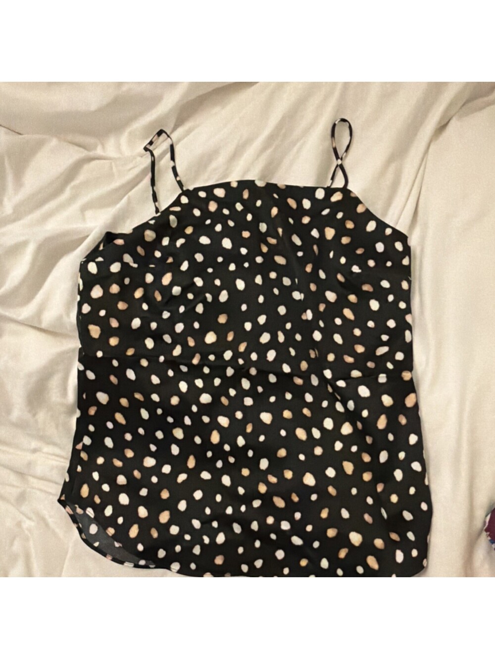 Ann Taylor Women's Black Spotted Camisole Top XS